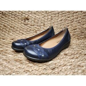 Umberto Raffini Blue Leather Comfort Flats Slip On Shoes Women's EU 37, US 6.5